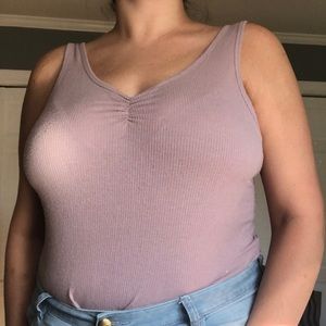 Ribbed V Neck Bodysuit